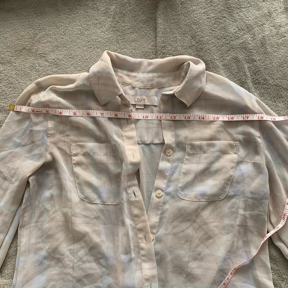 Loft plaid button up shirt XS - Picture 4 of 4